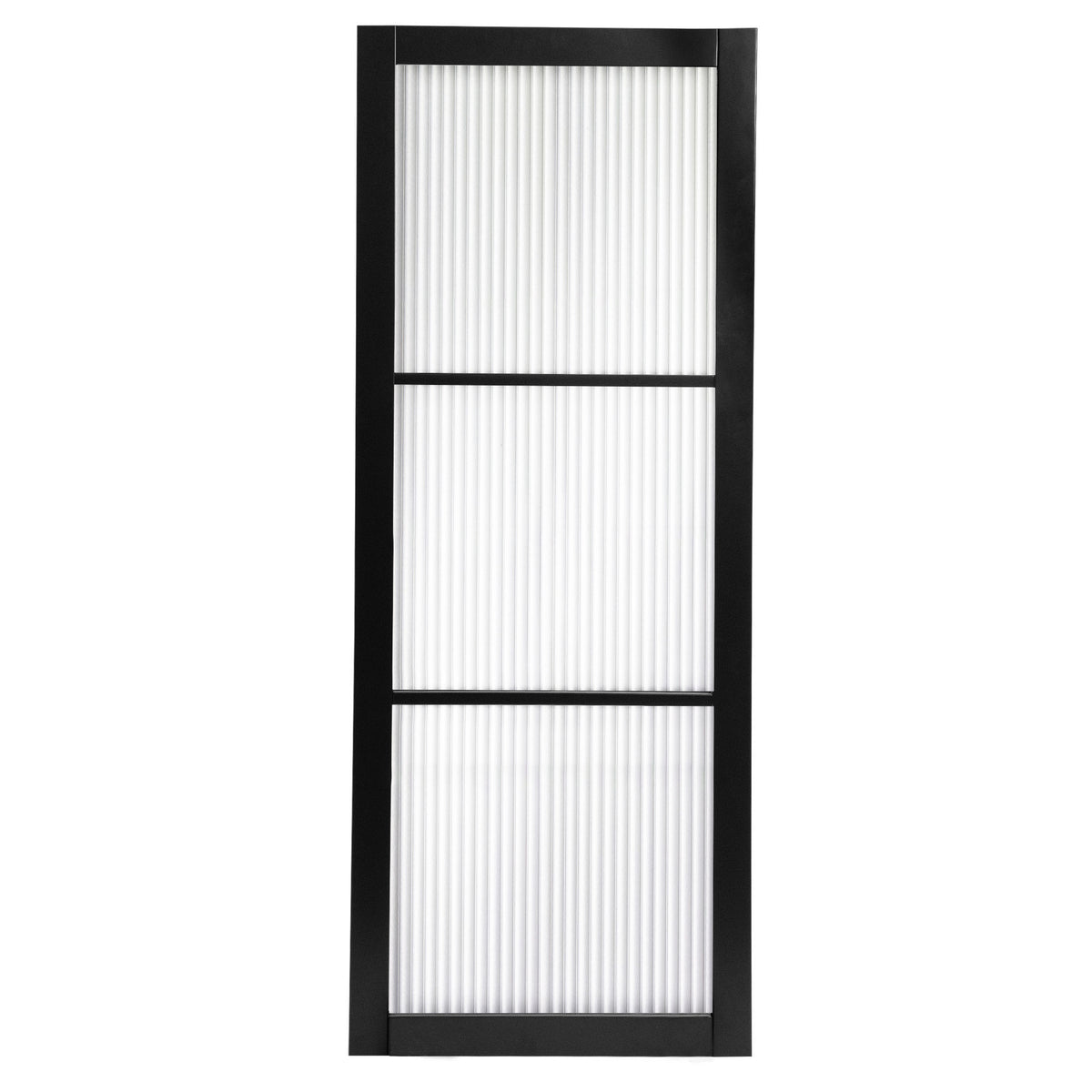 Jet Black Fully Finished Industrial Studio 3 Light Reeded Glass Internal Double Door