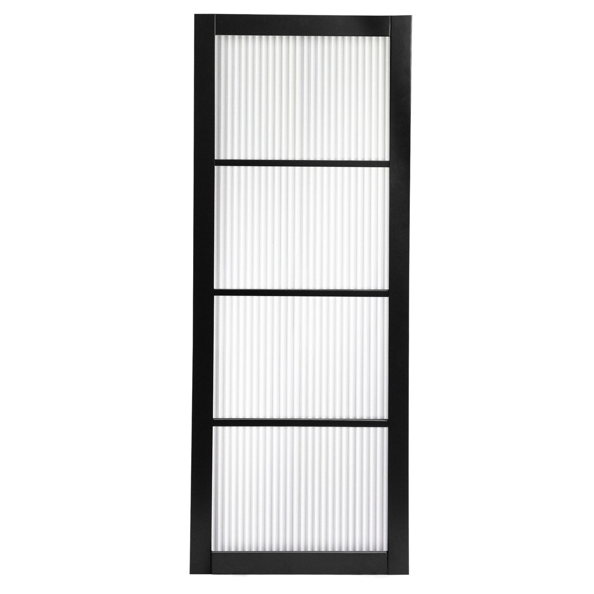 Jet Black Fully Finished Industrial Studio 4 Light Reeded Glass Internal Double Door