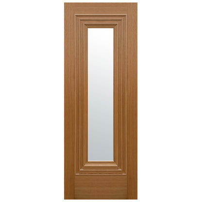 Oak Internal Fully Finished Clear Glass Trinity Double Door
