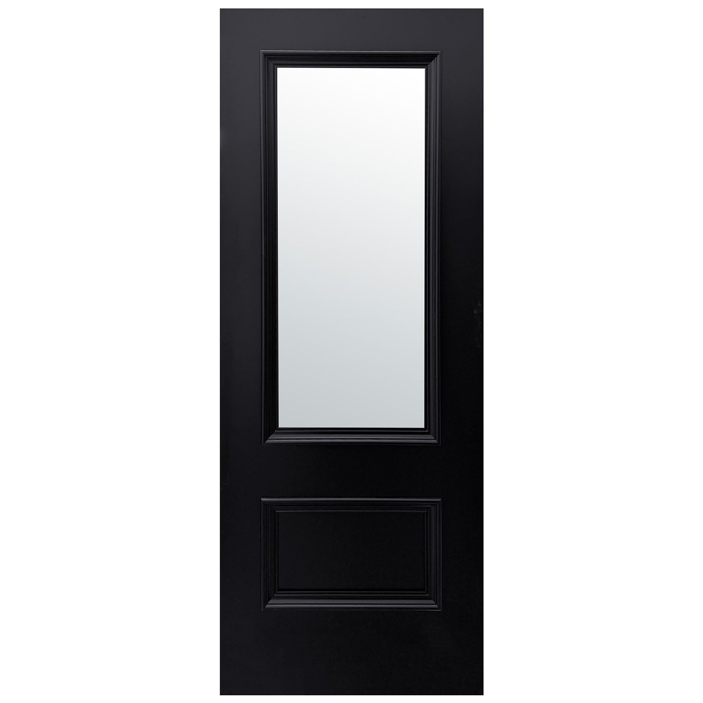 Jet Black Internal Fully Finished Clear Glass Mayfair 2 Panel Double Door