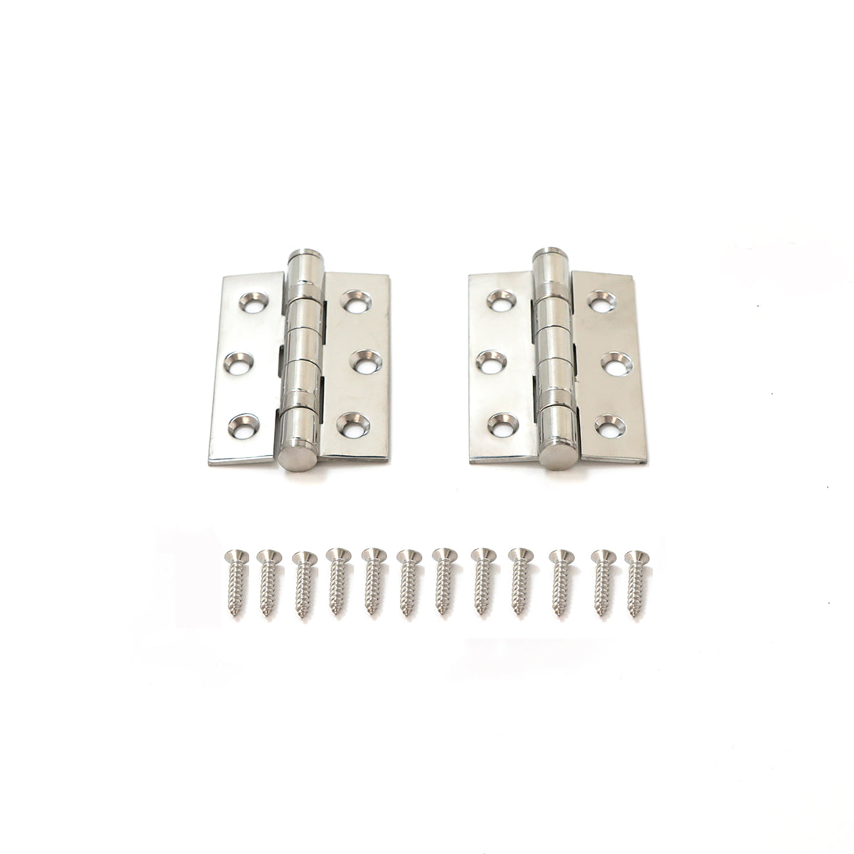 76mm Ball Bearing Hinge Pair - Polished Stainless Steel