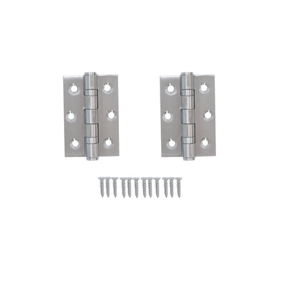 76mm Ball Bearing Hinge Pair - Satin Stainless Steel