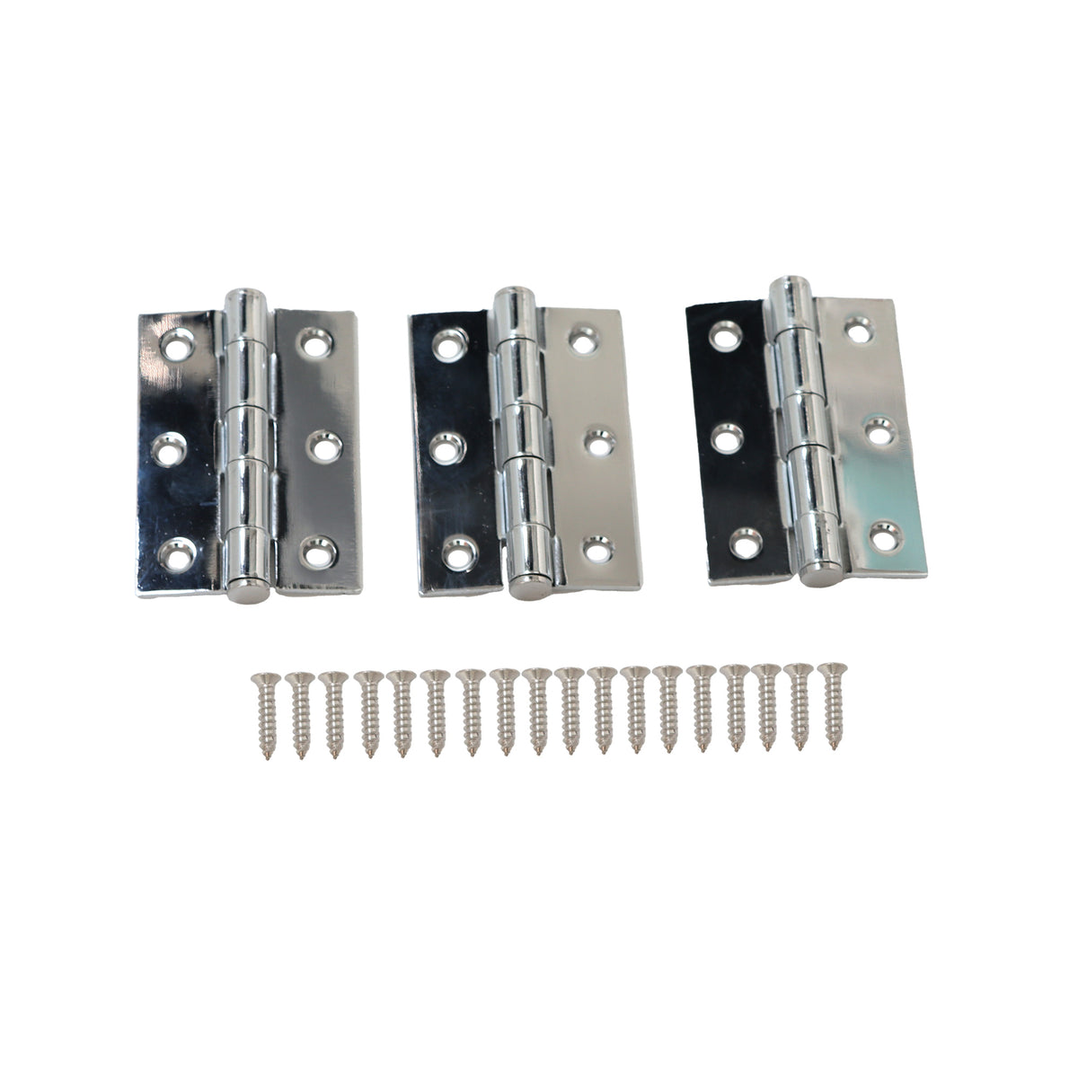 76mm Butt Hinge Pair - Polished Chrome