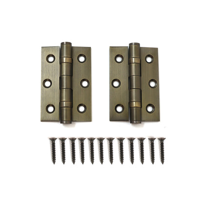 76mm Ball Bearing Hinge Pair - Antique Brass