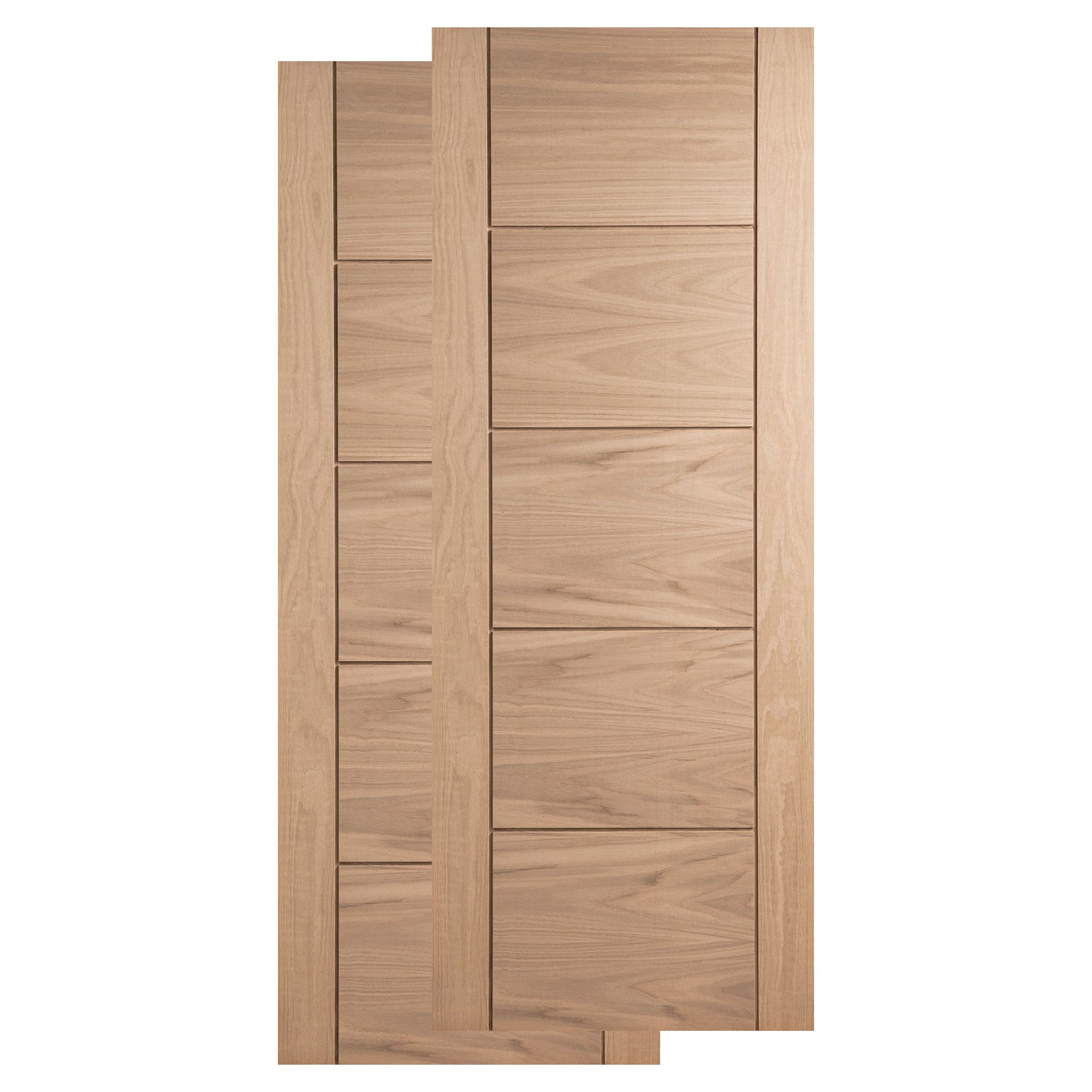 Oak Internal Unfinished Parma Bypass Sliding Door - Black Face Mounted