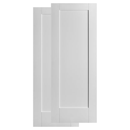 White Primed Pattern 10 Bypass Sliding Door - Black Face Mounted