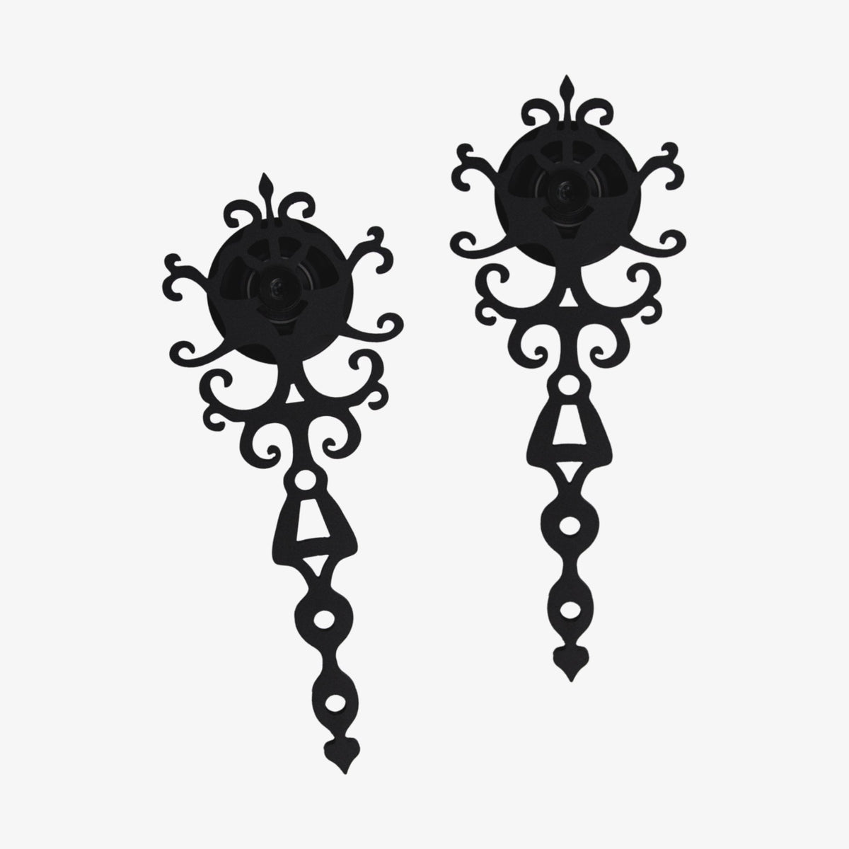 Matt Black Decorative Sliding Barn Door Track Bracket Pair