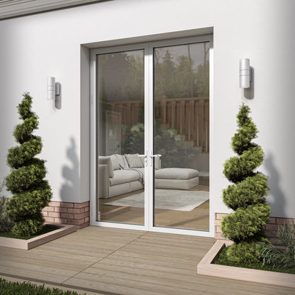 White Aluminium External Clear Glass French Patio Door