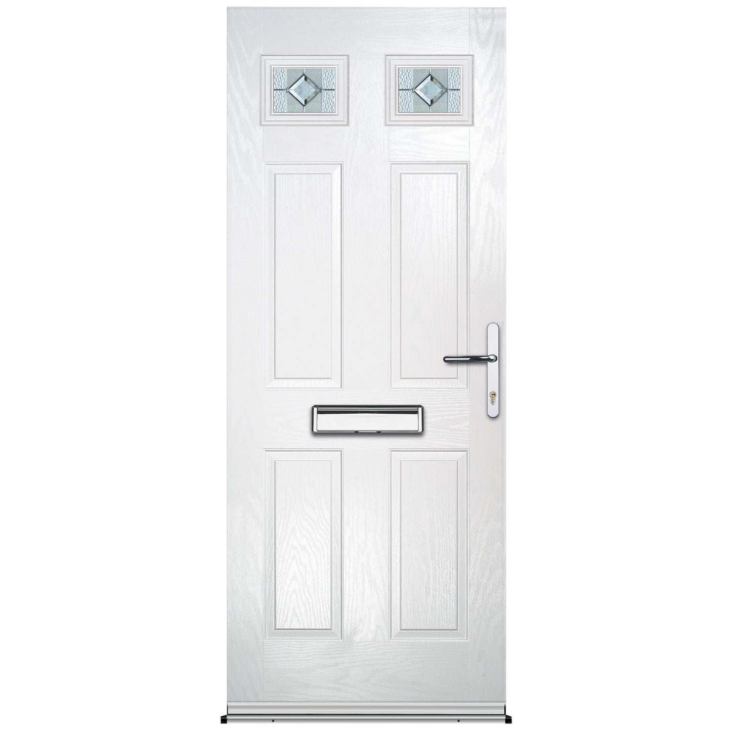Abdale White Pre-Hung Venice Glass Composite Front Door Set
