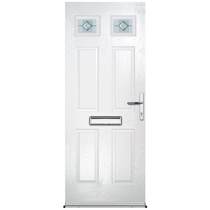 Abdale White Pre-Hung Venice Glass Composite Front Door Set