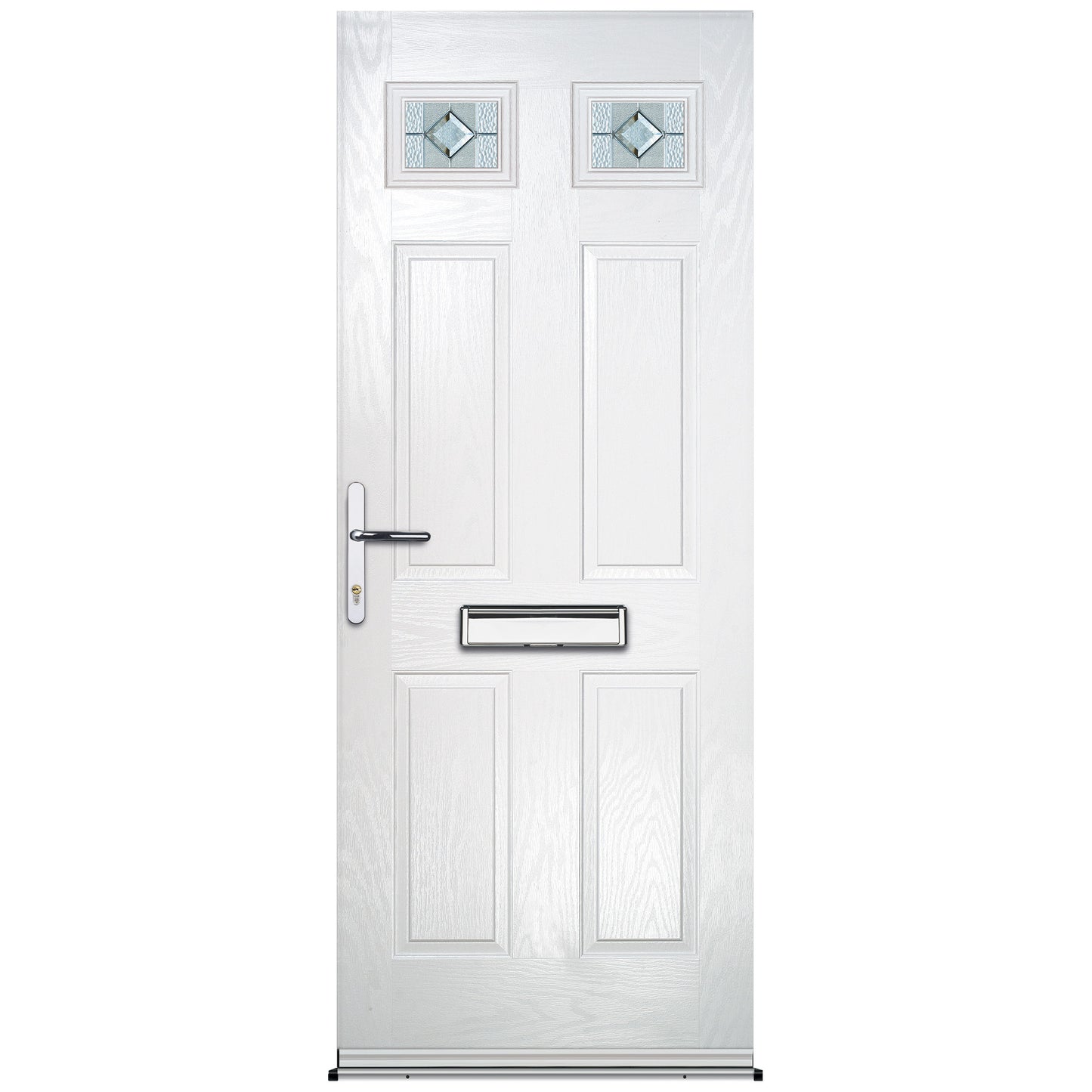 Abdale White Pre-Hung Venice Glass Composite Front Door Set