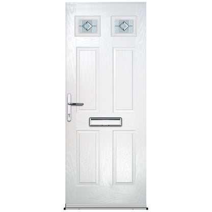 Abdale White Pre-Hung Venice Glass Composite Front Door Set