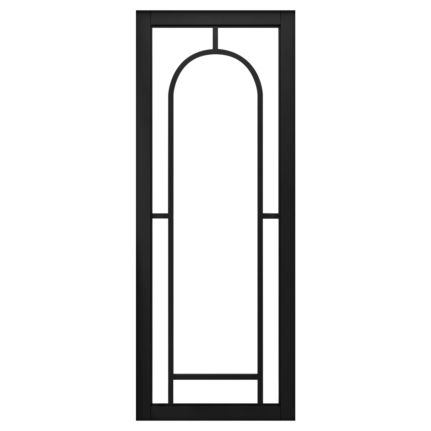 Jet Black Internal Fully Finished 6 Light Arch Industrial Studio Door (STUBL6LARCH)