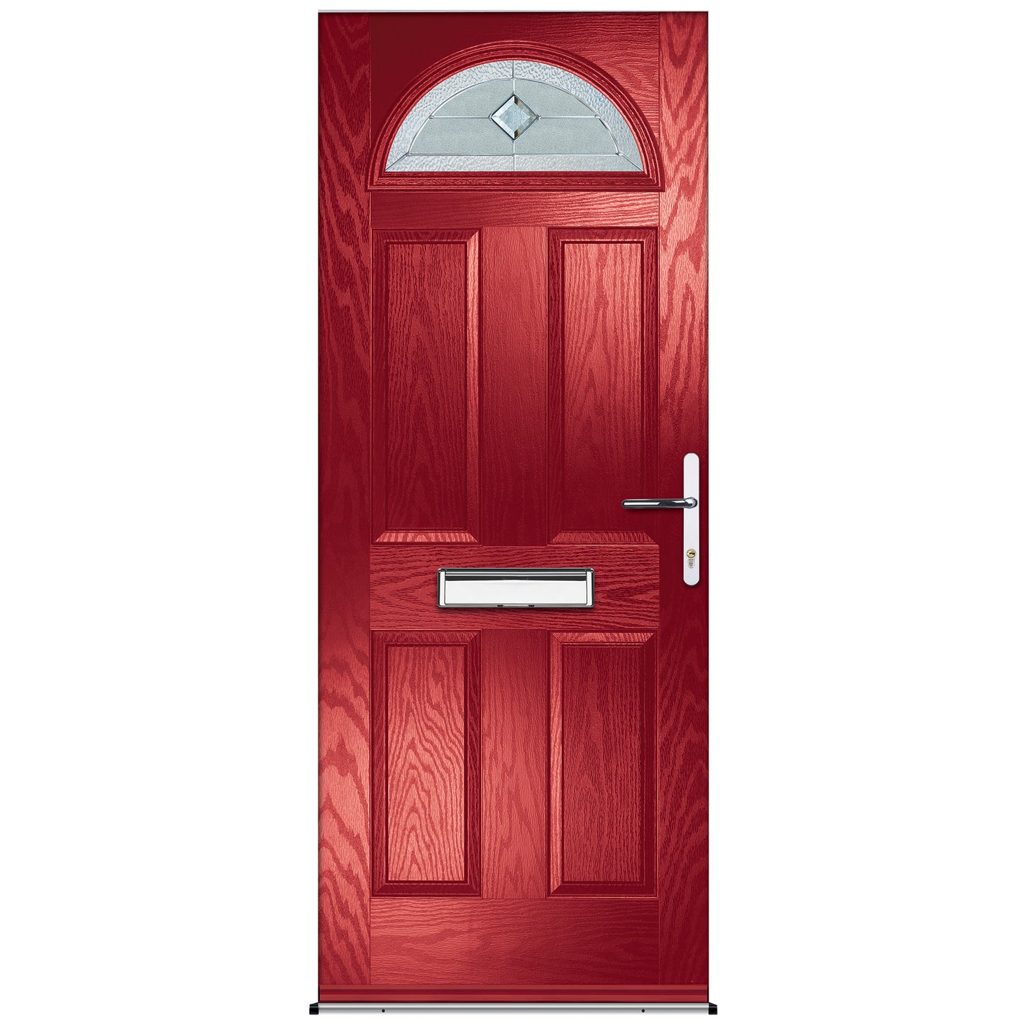 Bodney Red Pre-Hung Venice Glass Composite Front Door Set