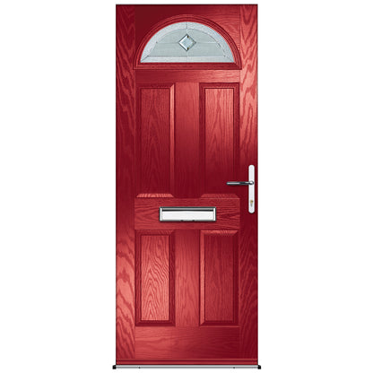 Bodney Red Pre-Hung Venice Glass Composite Front Door Set