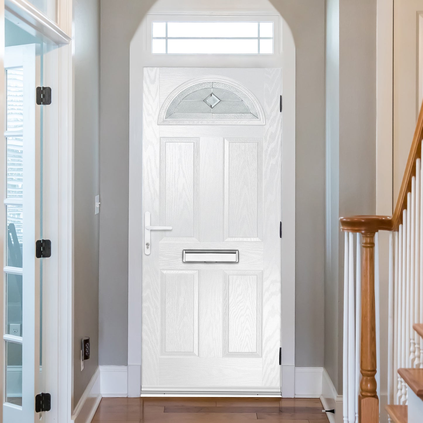 Bodney Red Pre-Hung Venice Glass Composite Front Door Set