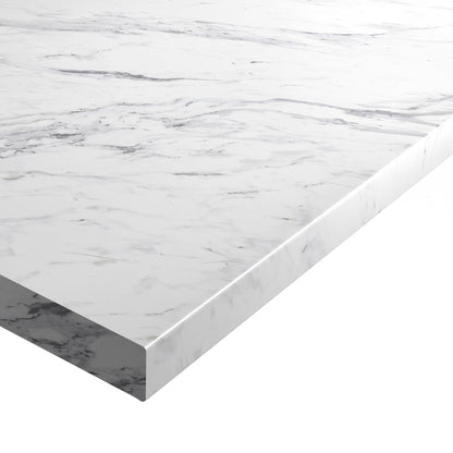 Calacutta Marble - Rounded Edge Laminate Worktop 3000mm x 600mm x 38mm