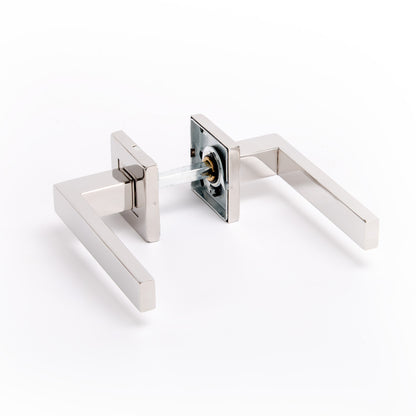 Superior Callisto Lever on Square Rose Handle Set - Polished Stainless Steel (123487)