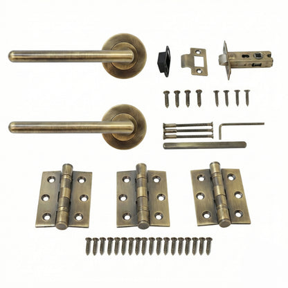 Superior Luna Lever on Round Rose Handle Set - Antique Brass (123473)