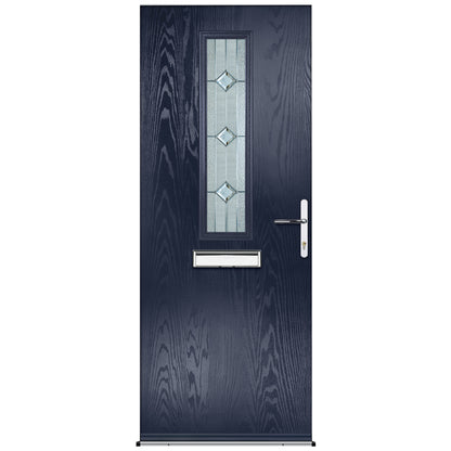 Fergus Blue Pre-Hung Venice Glass Composite Front Door Set
