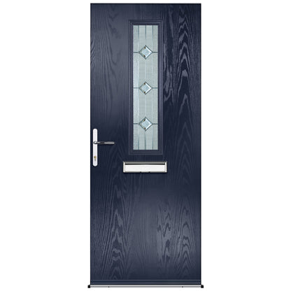 Fergus Blue Pre-Hung Venice Glass Composite Front Door Set