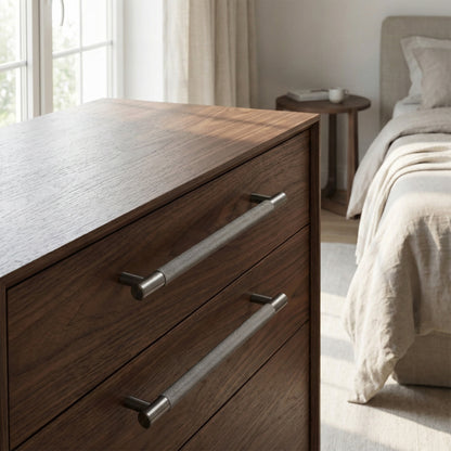 Knurled Medium Round T-Bar Pull Handle - Gun Metal (123415)