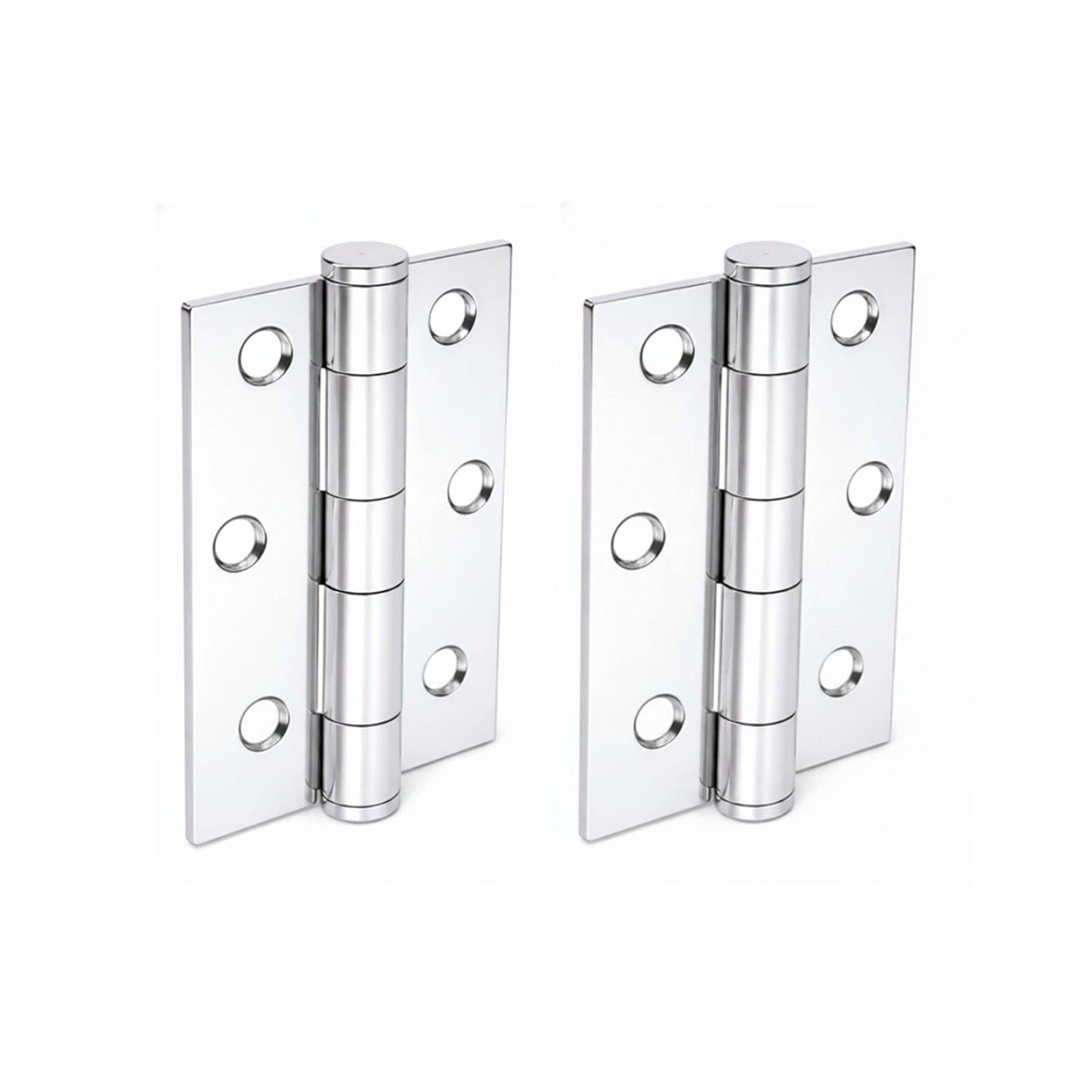 75mm (3) Button Tipped Hinge - Polished Chrome