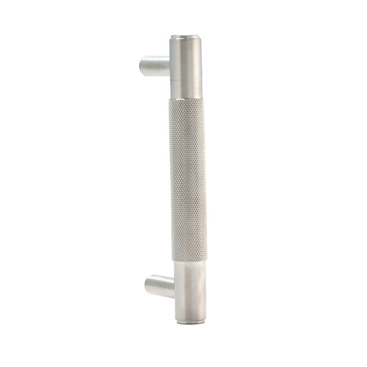 Knurled Small Round T-Bar Pull Handle - Satin Stainless Steel (123406)