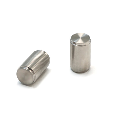 Fluted Large Round Cabinet Door Knob - Satin Stainless Steel (123441)