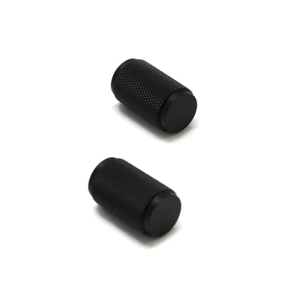 Knurled Large Round Cabinet Door Knob - Matt Black