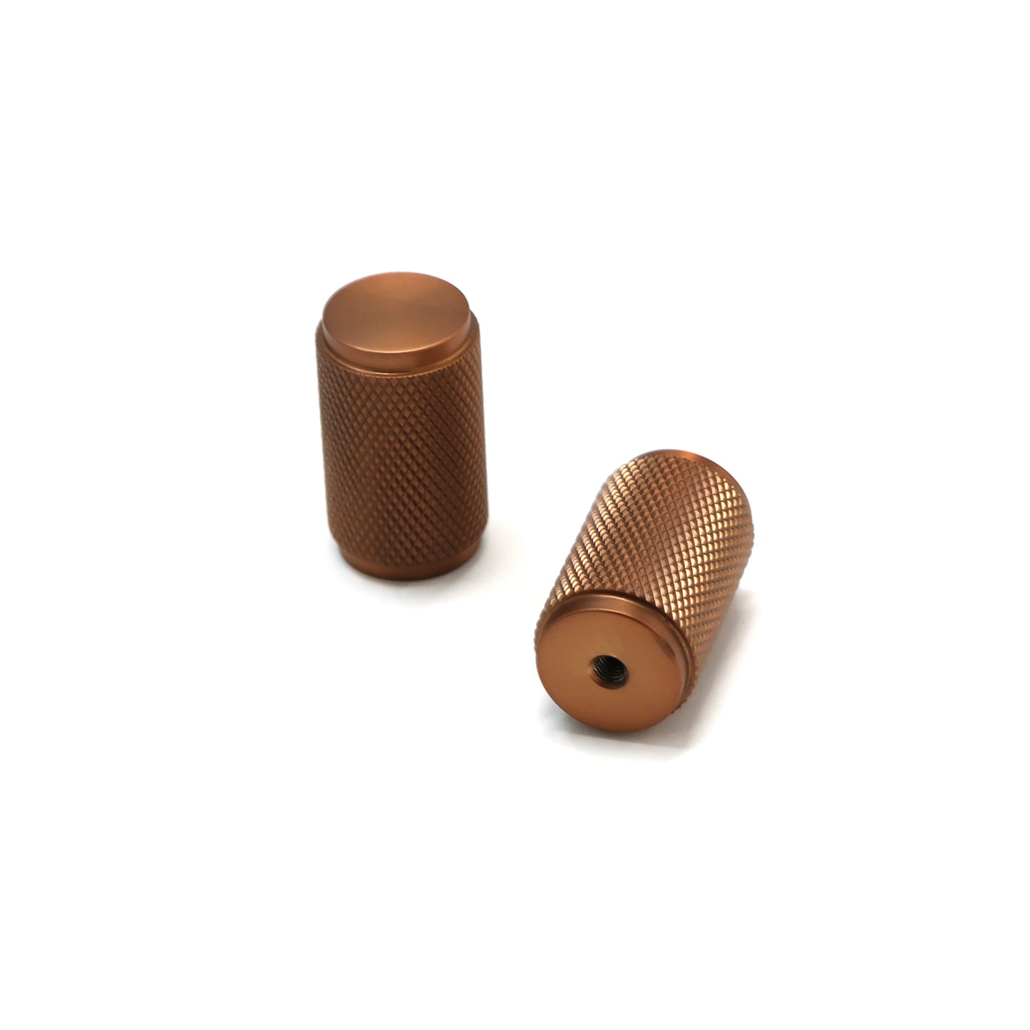 Knurled Large Round Cabinet Door Knob - Rose Gold