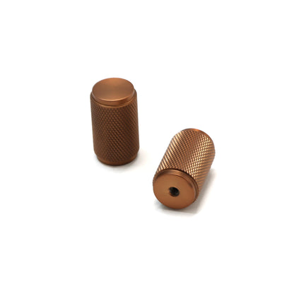 Knurled Large Round Cabinet Door Knob - Rose Gold