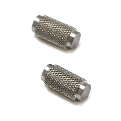 Knurled Small Round Cabinet Door Knob - Satin Stainless Steel (123446)