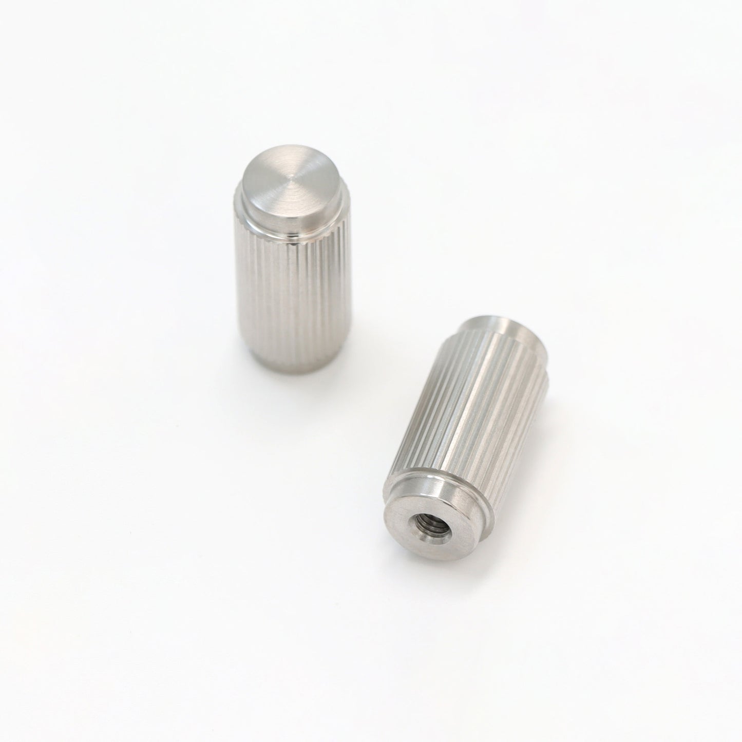 Fluted Small Round Cabinet Door Knob - Satin Stainless Steel (123451)