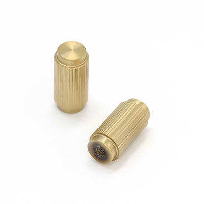 Fluted Small Round Cabinet Door Knob - Satin Gold (123452)