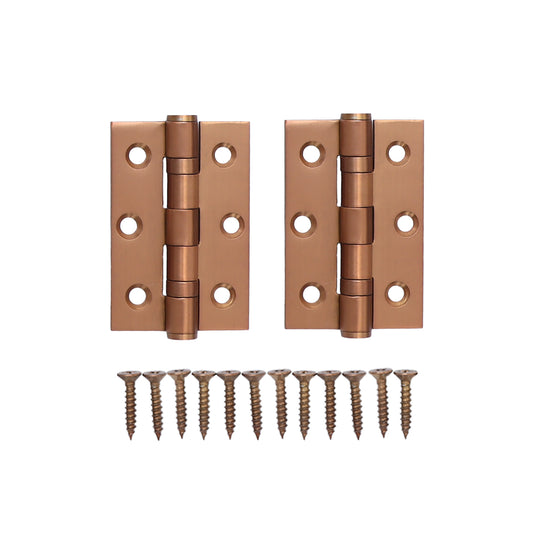 76mm Ball Bearing Hinge Pair - Satin Rose Gold