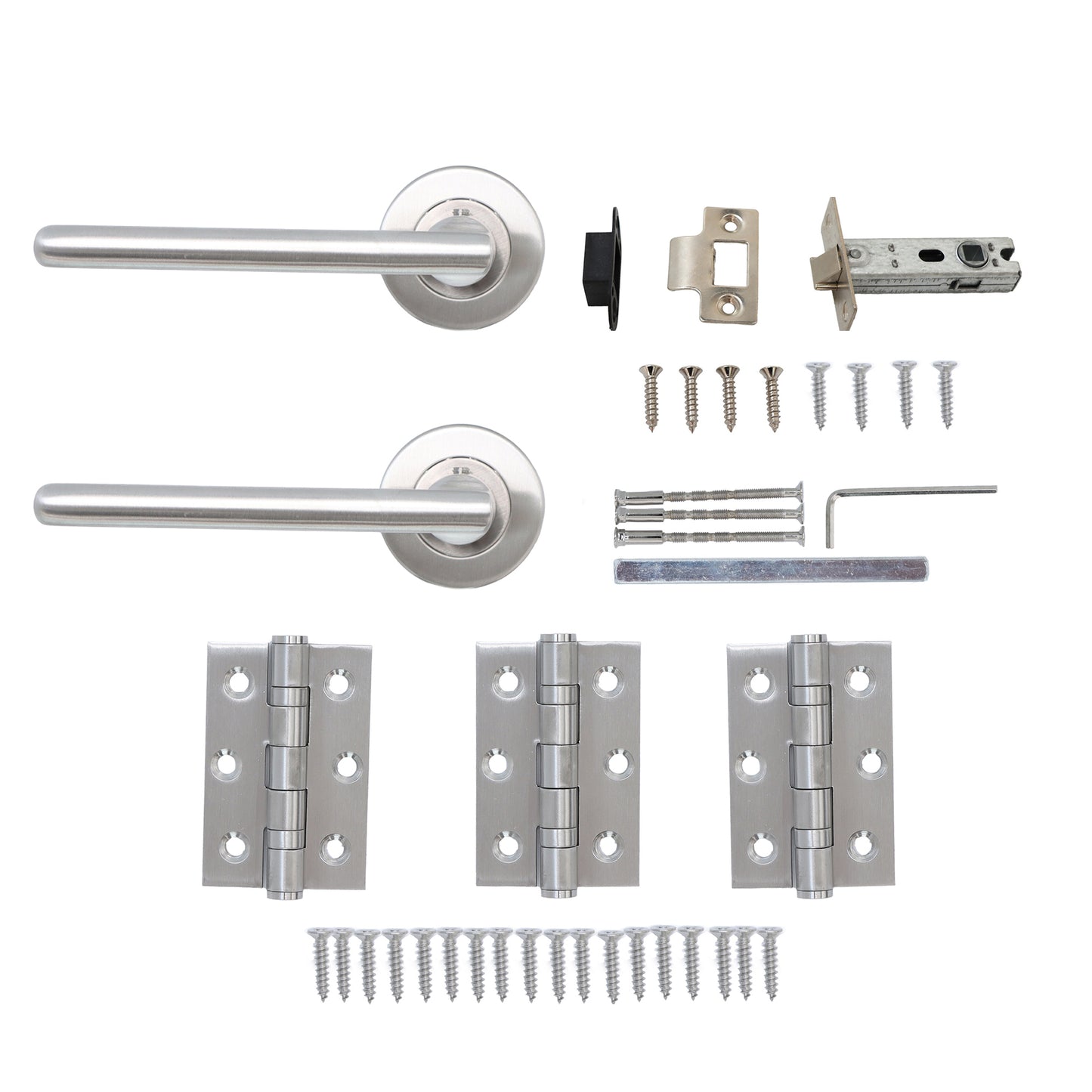 Superior Luna Lever on Round Rose Handle Set - Satin Stainless Steel (123471)