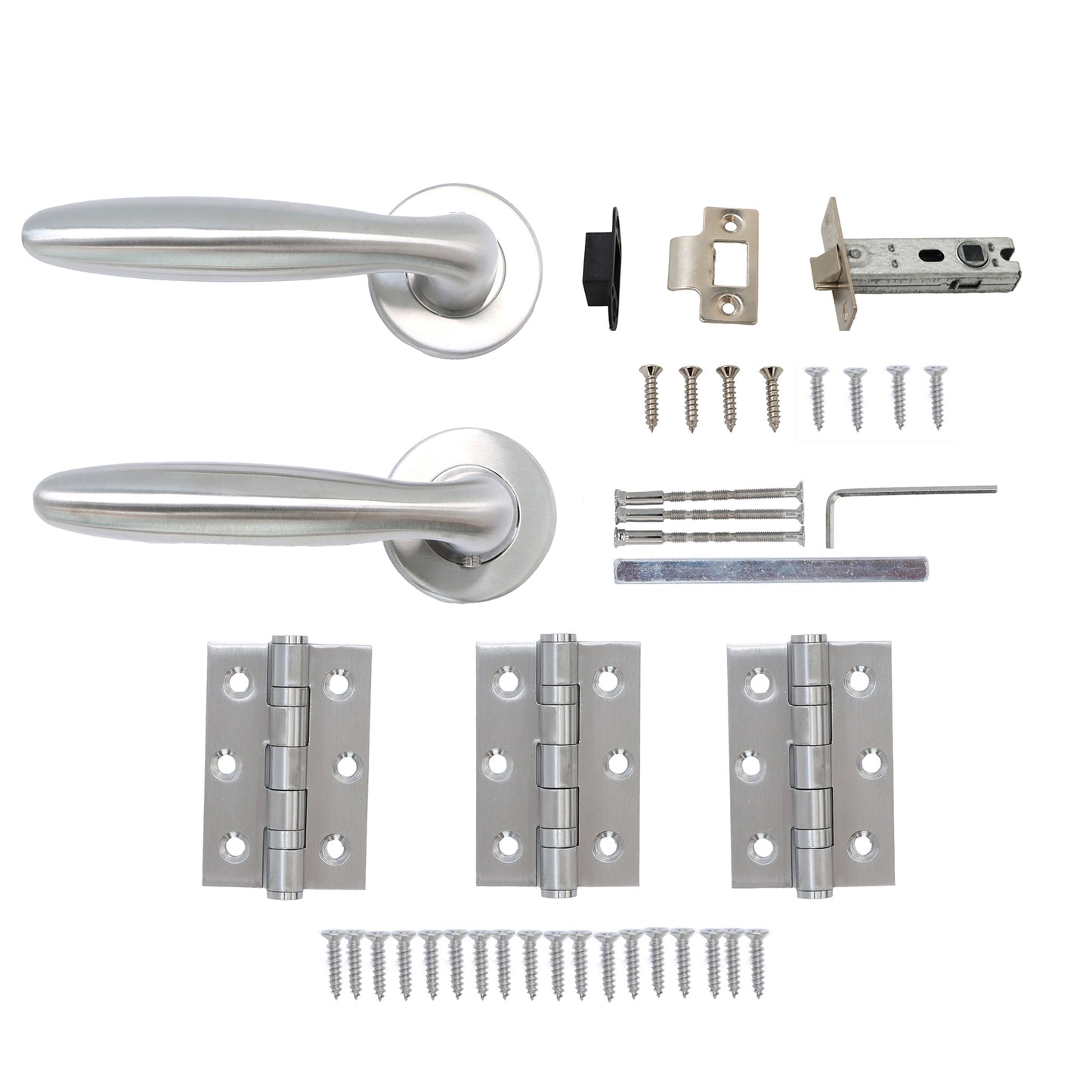 Superior Sirius Lever on Round Rose Handle Set - Satin Stainless Steel (123482)