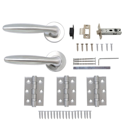 Superior Sirius Lever on Round Rose Handle Set - Satin Stainless Steel (123482)