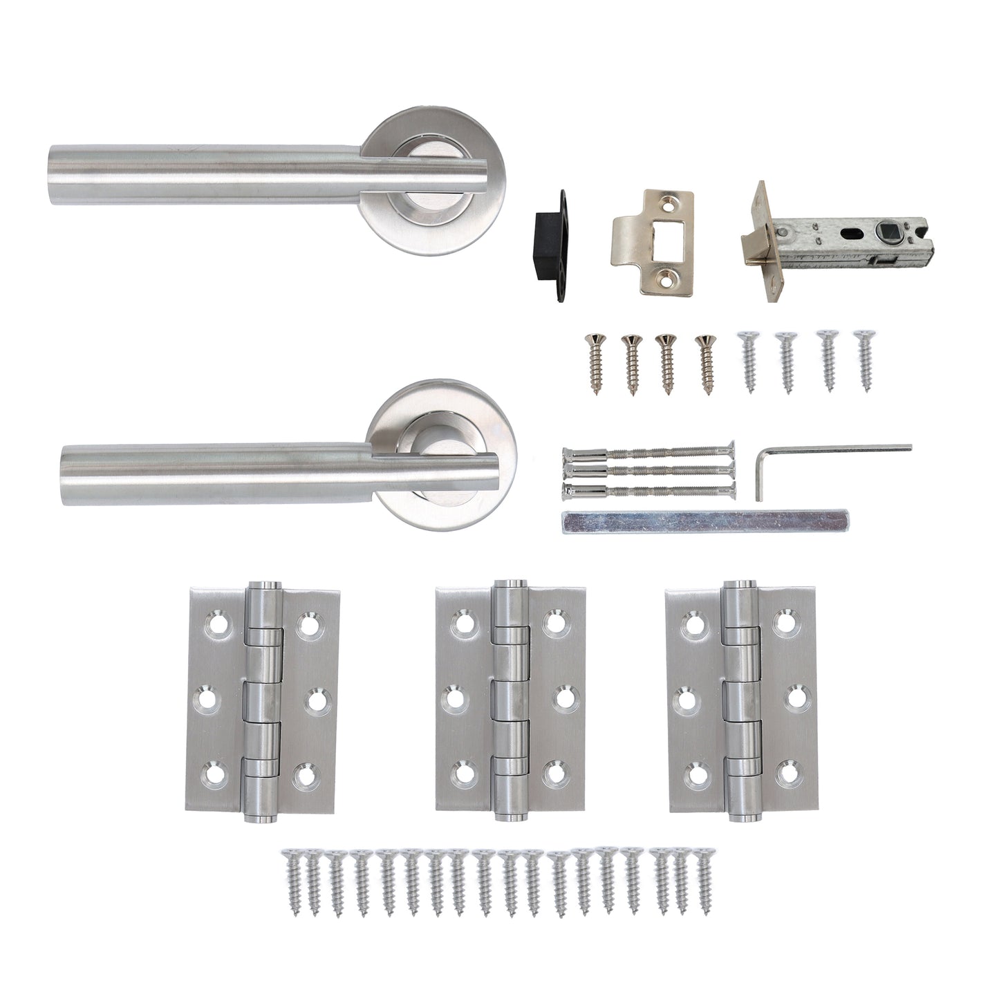 Superior Titan Lever on Round Rose Handle Set - Satin Stainless Steel (123479)