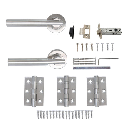 Superior Titan Lever on Round Rose Handle Set - Satin Stainless Steel (123479)