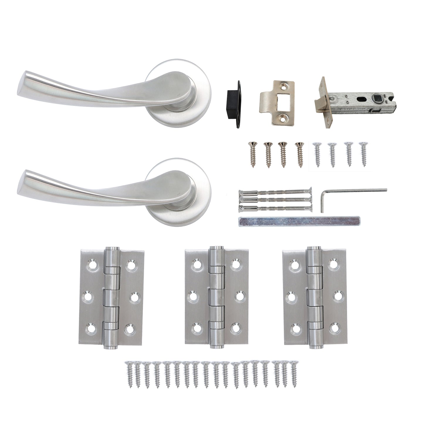 Superior Vega Lever on Round Rose Handle Set - Satin Stainless Steel (123475)