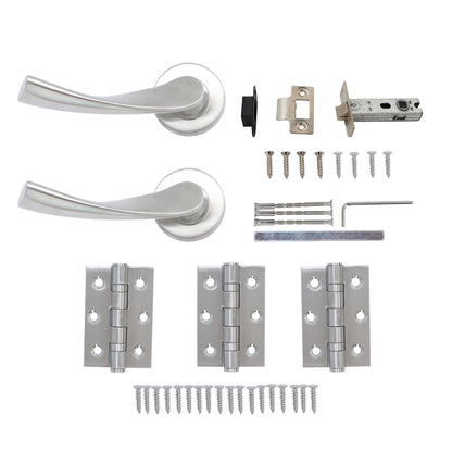 Superior Vega Lever on Round Rose Handle Set - Satin Stainless Steel (123475)