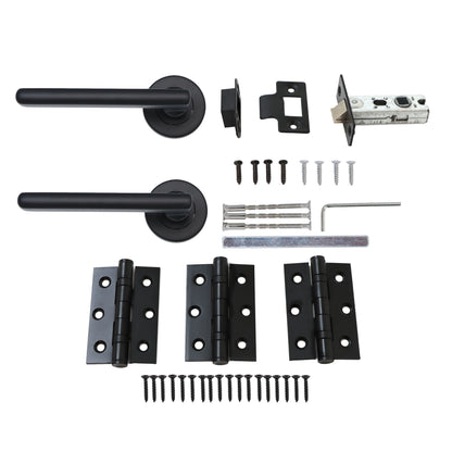 Superior Luna Lever on Round Rose Handle Set - Matt Black (123474)