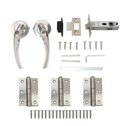 Lifestyle Mizar Lever on Round Rose Handle Set - Satin Nickel (123560)