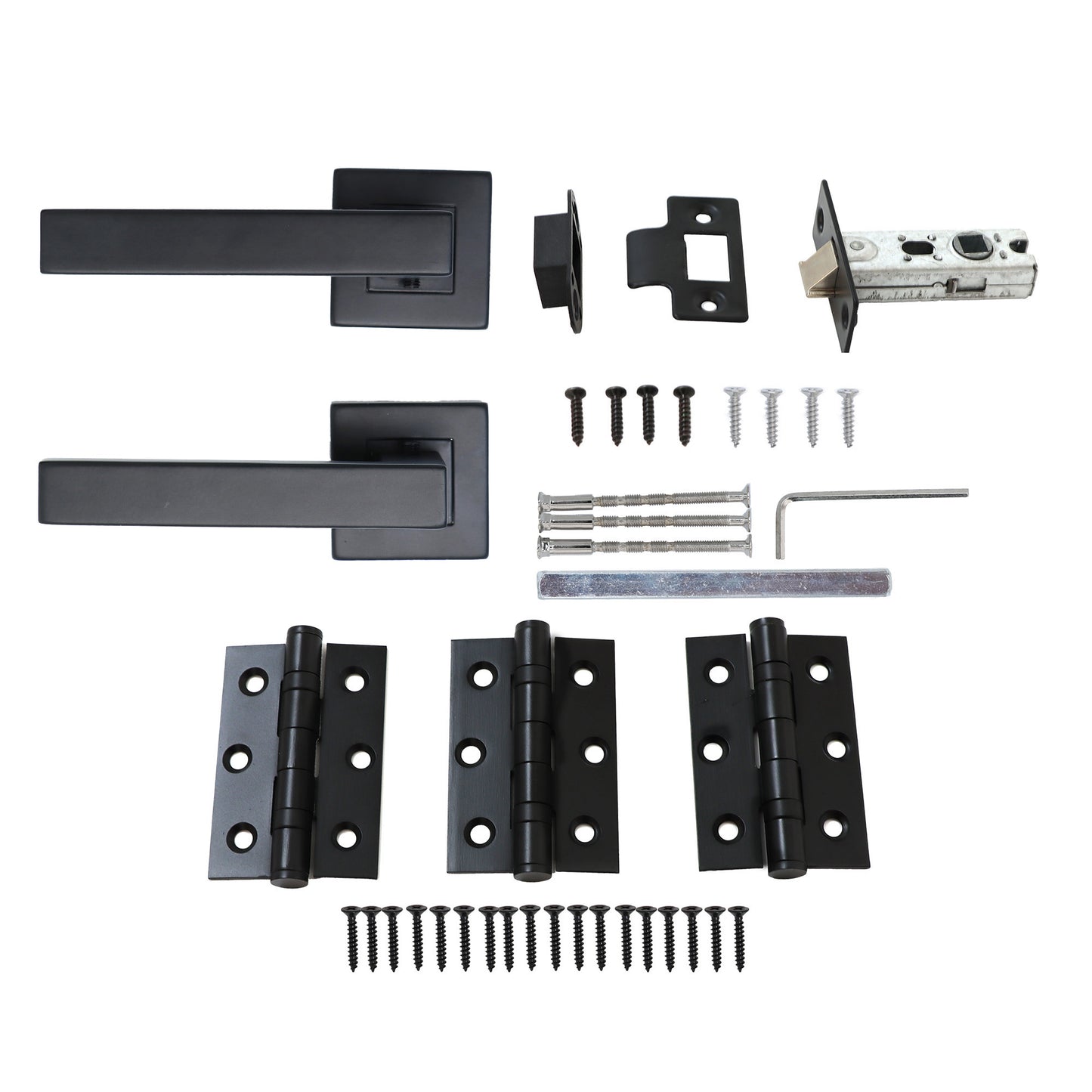 Superior Callisto Lever on Square Rose Handle Set - Matt Black (123489)