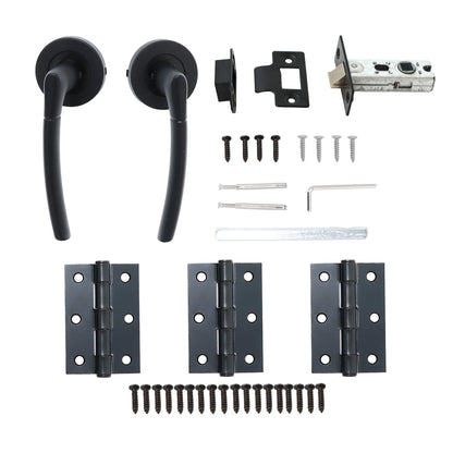 Lifestyle Alcor Lever on Round Rose Handle Set - Matt Black (123565)