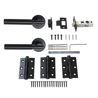 Superior Titan Lever on Round Rose Handle Set - Matt Black (123481)