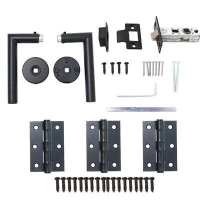 Lifestyle Alpha Lever on Round Rose Handle Set - Matt Black (123568)