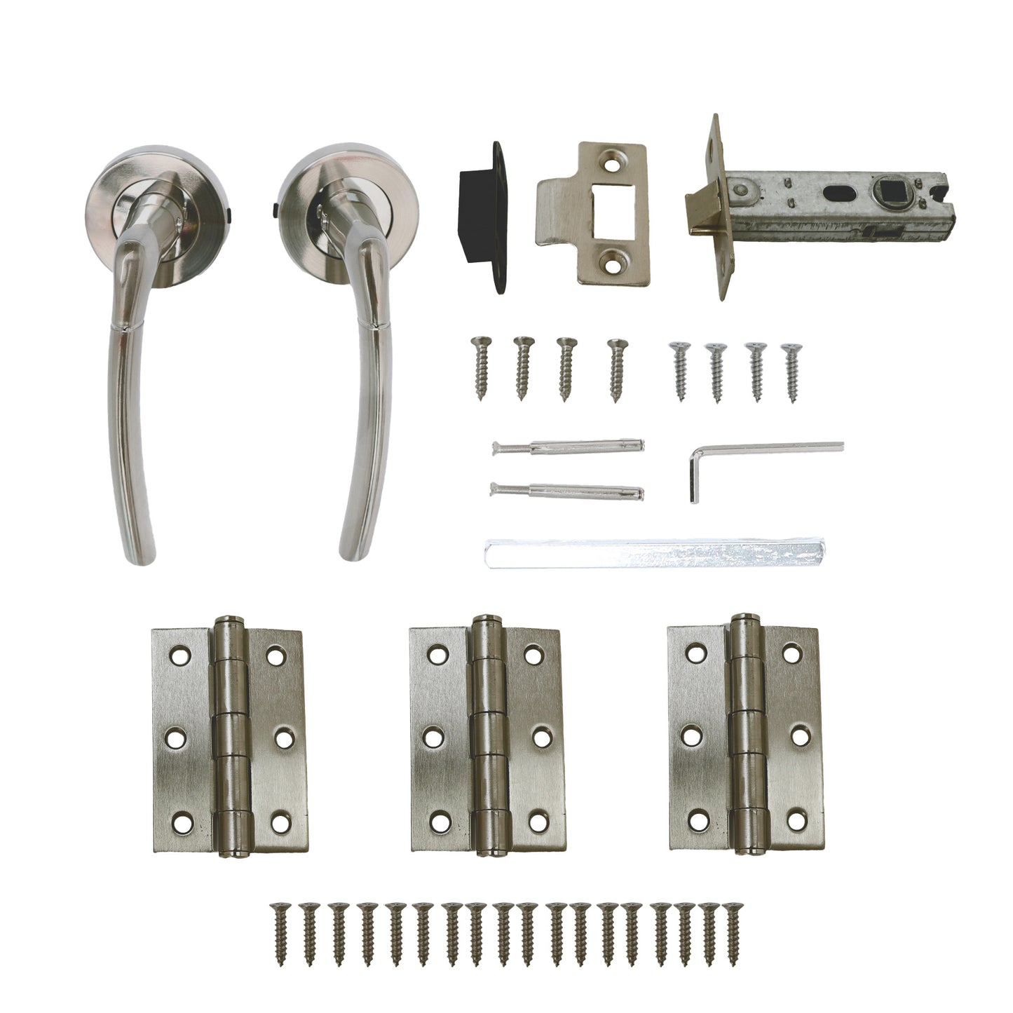 Lifestyle Alcor Lever on Round Rose Handle Set - Satin Nickel (123563)